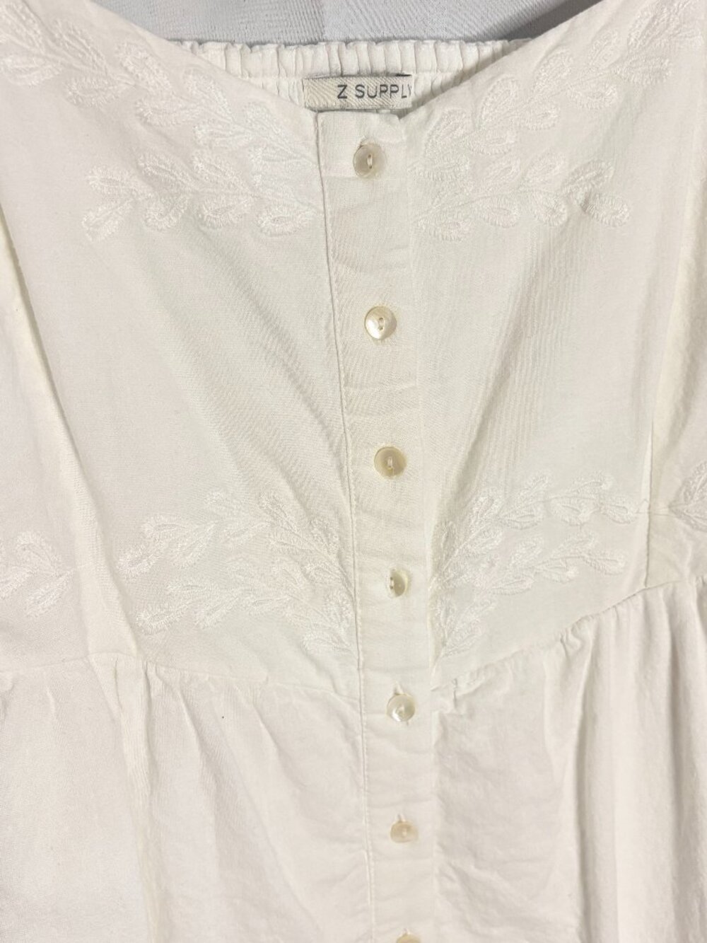 Z Supply White Citadelle Embroidered Linen Maxi Dress - Estimated size M - Picture 3 of 8